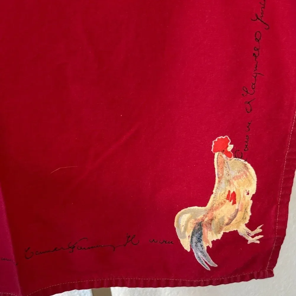 Williams Sonoma- Red Rooster script cloth napkins- Set of 10